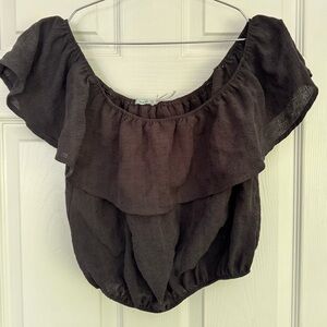 Kimchi Blue Black off the shoulder top